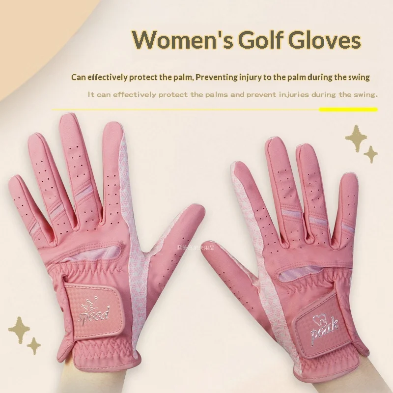 Women's golf gloves made of waterproof material, comfortable, breathable, and non-stuffy,the hands