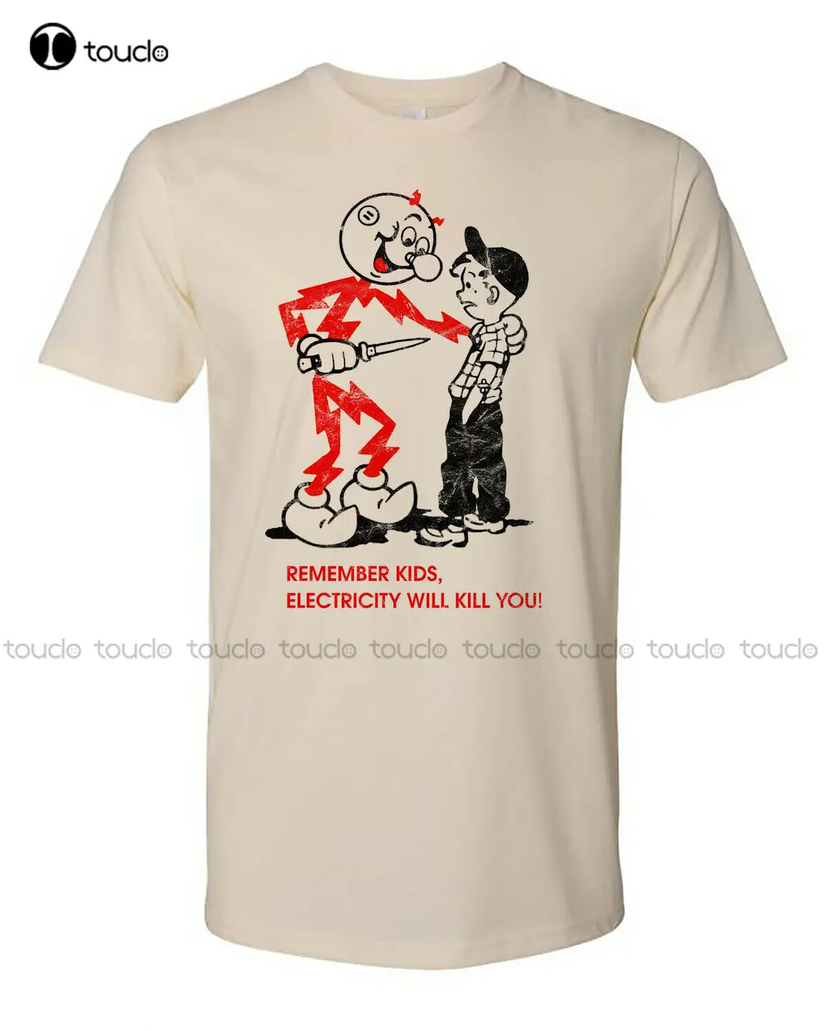 Retro Art Tee T Shirt Vtg Reddy Kilowatt Electricity Will Kill You Novelty Workout Shirts For Women Custom Aldult Teen Unisex