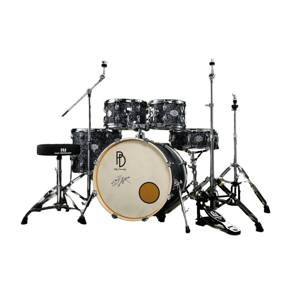 

Полный комплект 20-дюймовых бесшумных акустических барабанов для домашней студии с низкошумными тарелками и ударопрочными элементами OEM