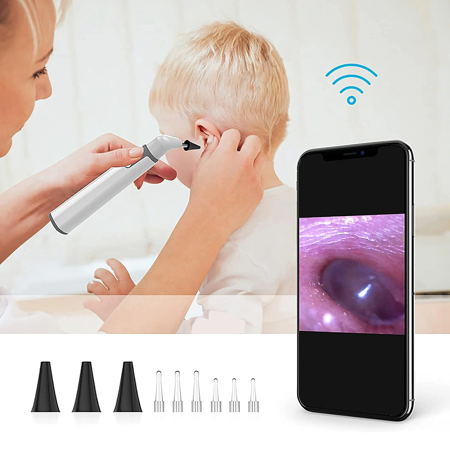 WiFi Earwax Limpeza Endoscópio, Vídeo, Endoscópio, Ear Pick Cleaner, Ferramentas de Inspeção, Câmeras Visíveis, Otoscópio Digital, IP67, 3.9mm