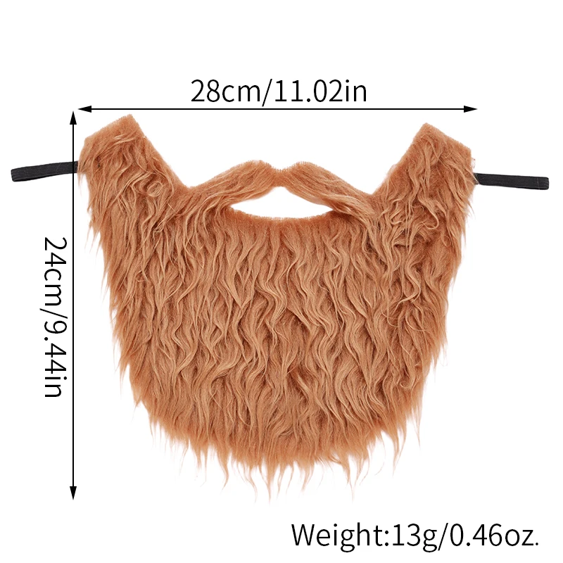 Fake Beard Mustache for Halloween Cosplay, Long Curly Synthetic Hair False Facial Hair for Santa Claus, Viking, Dwarf Costume Pa image 4
