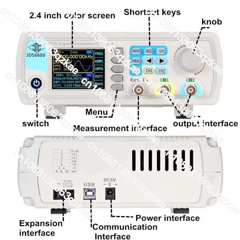 JDS6600 15/30/40/50/60MHz DDS Function Signal Generator Dual/2-Channel Frequency Meter Arbitrary Waveform Pulse Sweep Counter