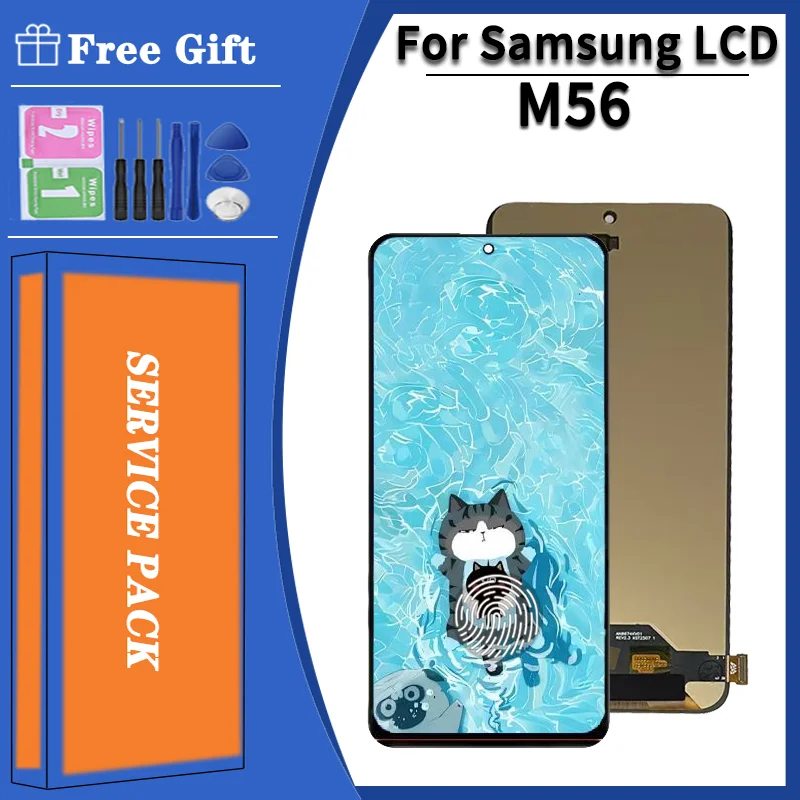 6.74' Super AMOLED For Samsung M56 LCD M566B/DS Display Touch Screen Digitizer Assembly For Samsung M56 5G LCD