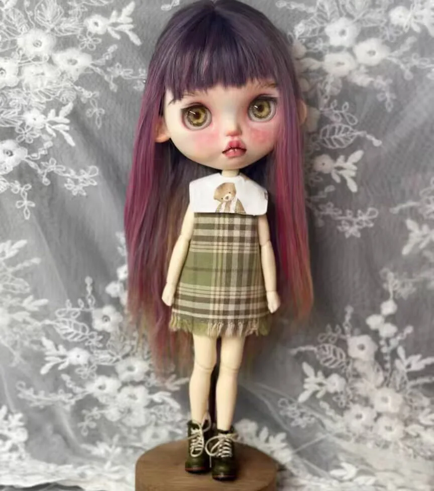 2pcs Kawaii หมีสไตล์ 2025 Blythe/LANDOUDO คอ/ชุดชิ้นเดียว (Fit สําหรับ Lulu,ymy24,Ob22,24,26,zone, Jenny)