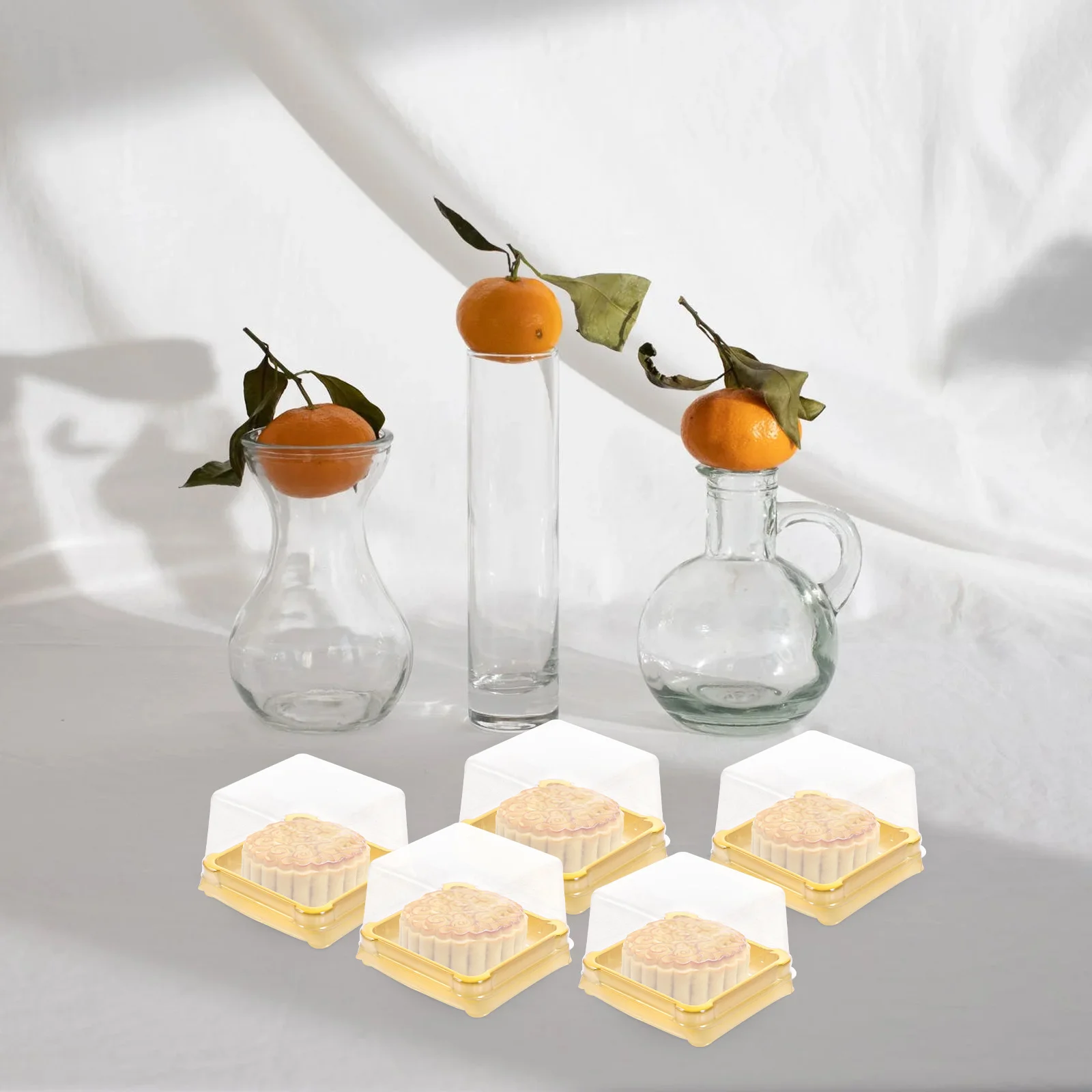 

50Pcs Square Moon Cake Boxes Eco-Friendly Food Grade Dessert Containers for Small Cakes Pastries Breads Biscuits Special