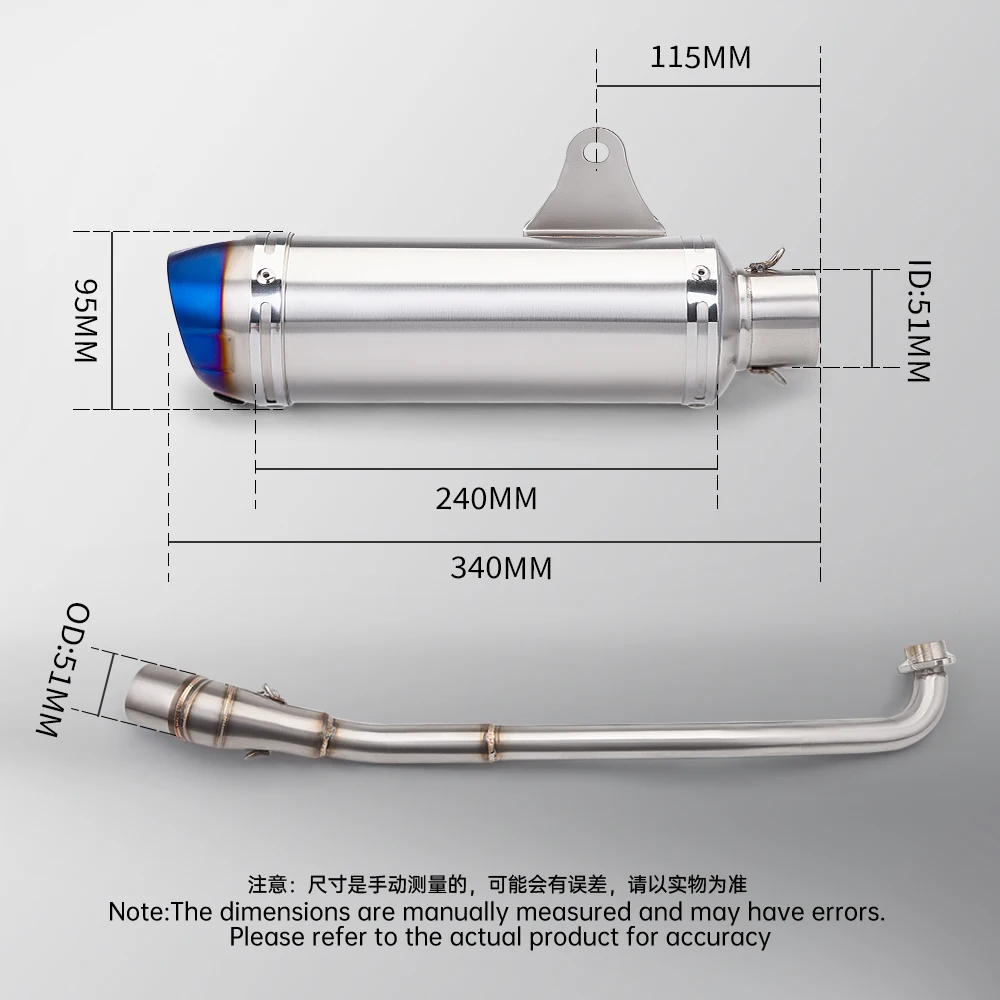 

Motorcycle Full Exhaust Escape System Front Pipe Muffler For Honda CUB110 CC110 Cross CUB110 2018-2023