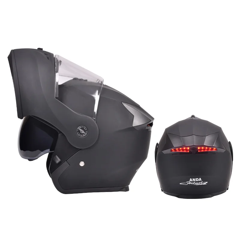 

Wholesale Fashion LED Intelligence Taillights Motorcycle Helmet Dual Mirror Riding Full Helmet For Safe Travel Hat