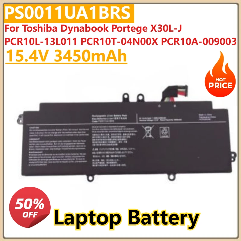 

New 15.4V 3450mAh Laptop Battery PS0011UA1BRS For Toshiba Dynabook Portege X30L-J PCR10L-13L011 PCR10T-04N00X PCR10A-009003