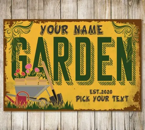 Personalised Custom Rustic Garden Sign Decor Metal Man Cave Gift Farm Plaque