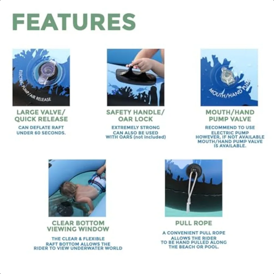 AQUAVUE Voyager Rakit Iatable Bawah Bening untuk dan Dewasa