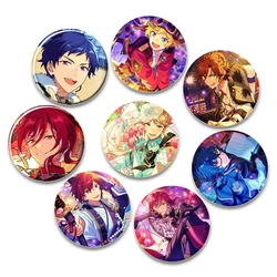 Ensemble Stars Idol Brooch Round Cartoon Cosplay Badge Akehoshi Yuuki Fushimi Narukami Lapel Pins for Backpack Gift Accessory