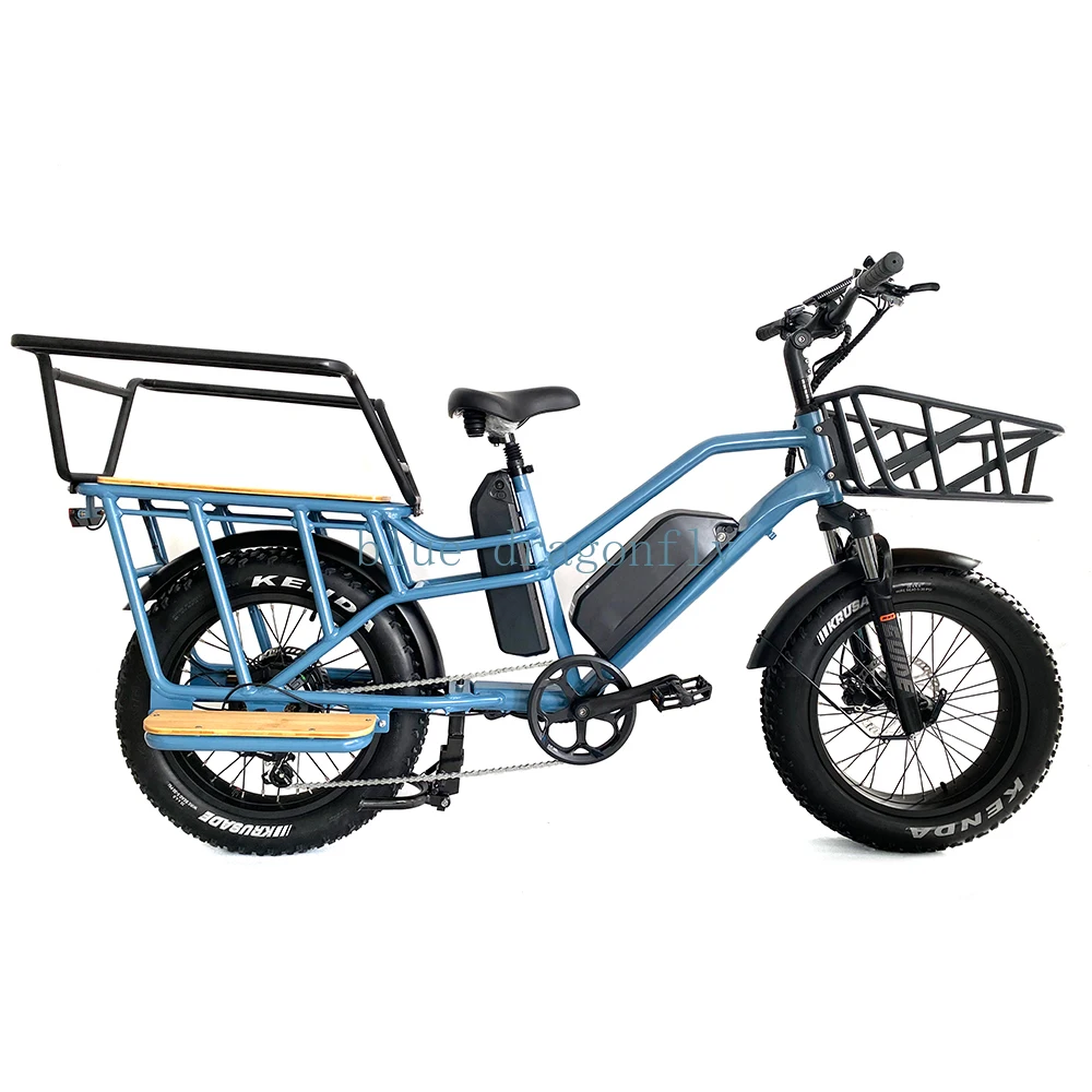 Trendy electric cargo bike 48V 500W 750W cargo electric bike fat tire ebike double battery cargo e-bike