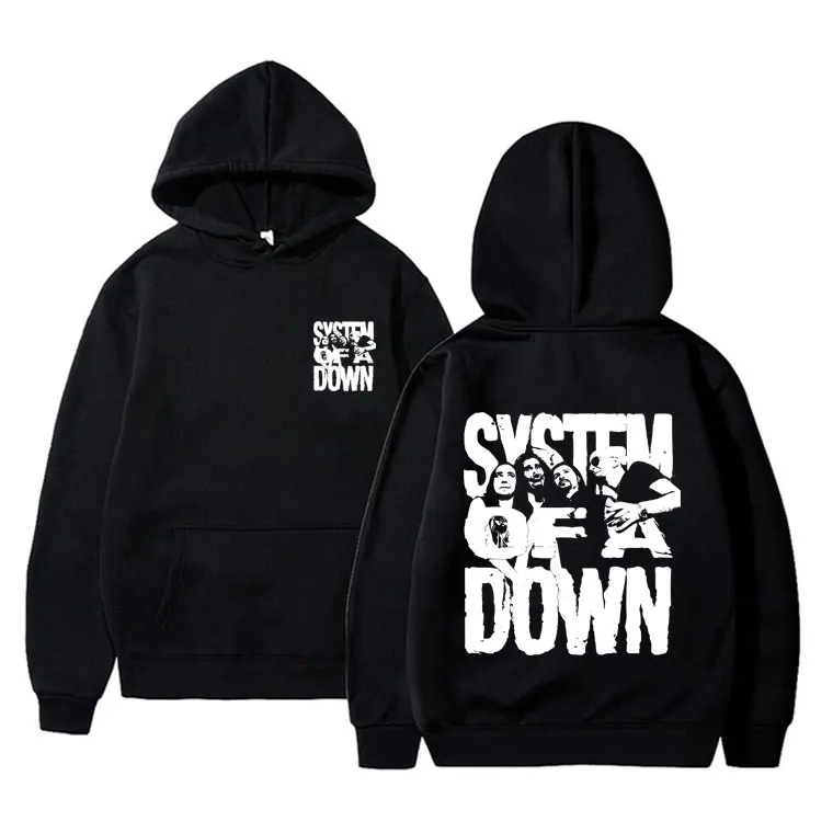 

90s Alternative Metal Rock Band System of A Down Graphic Hoodie Men Women Casual Oversized Sweatshirt Man Vintage Fleece Hoodies