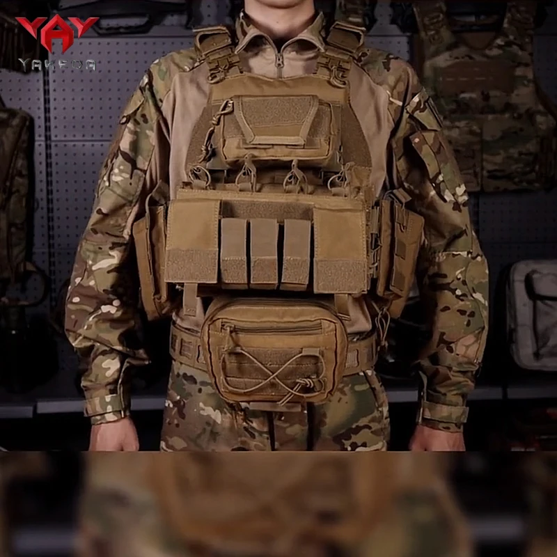 

YAKEDA Quick Release Plate Carrier Tactical Vest Outdoor Hunting Protective Adjustable Molle Vest for Airsoft Combat Accessories