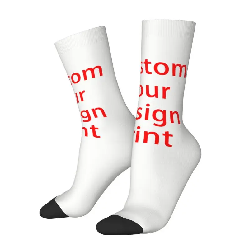 Cute Custom Your Design Socks Women Men Warm 3D Printed Customized Logo Printed Sports Basketball Crew Socks