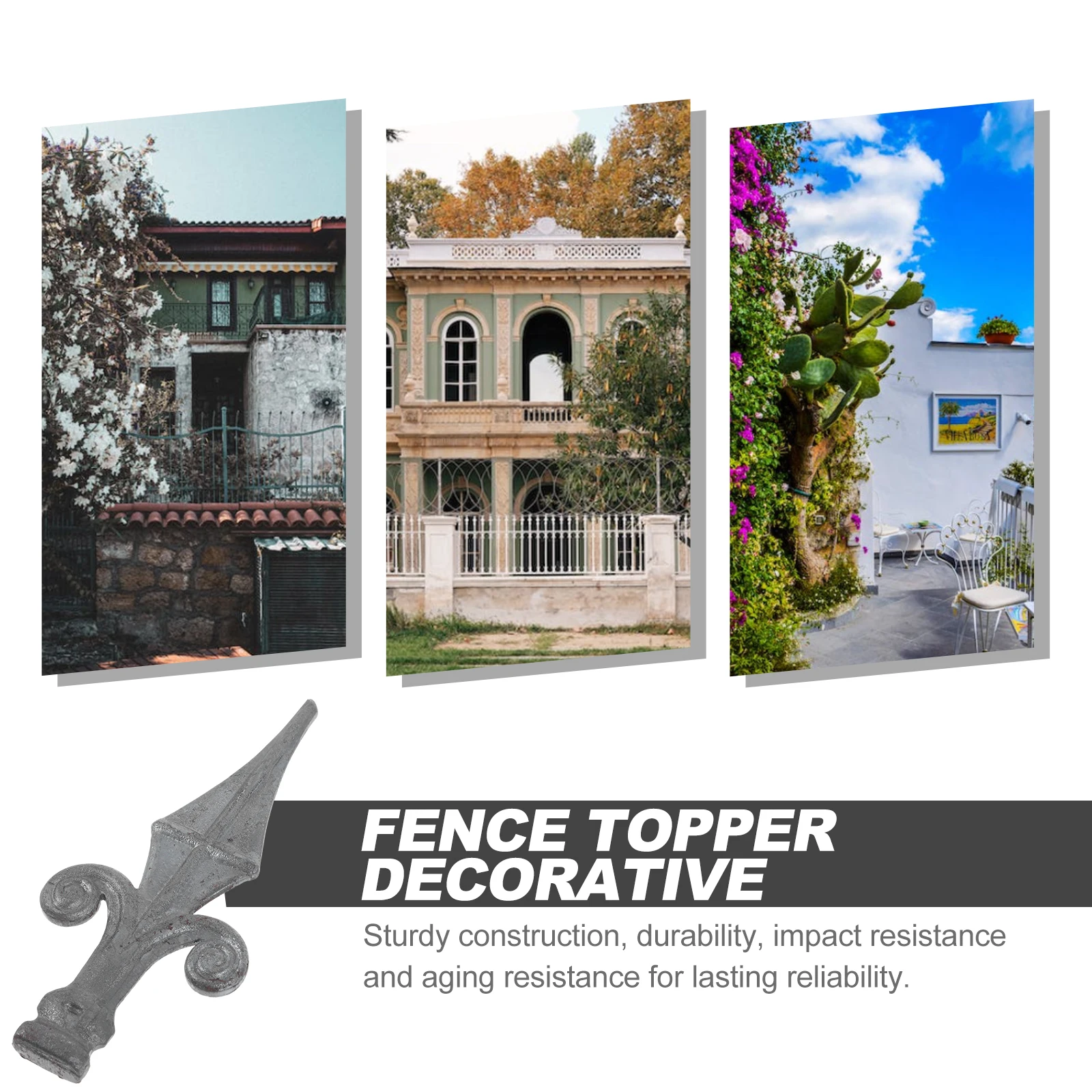 

1pc Cast Iron Fence Accessories Decorative Fence Post Finial Outdoor Weather Resistant Iron Topper For Yard Garden Deck