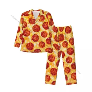 Pizza Pajamas Winter Food Italian Bedroom Nightwear Man 2 Pieces Graphic Long Sleeves Lovely Oversized Pajama Sets AliExpress