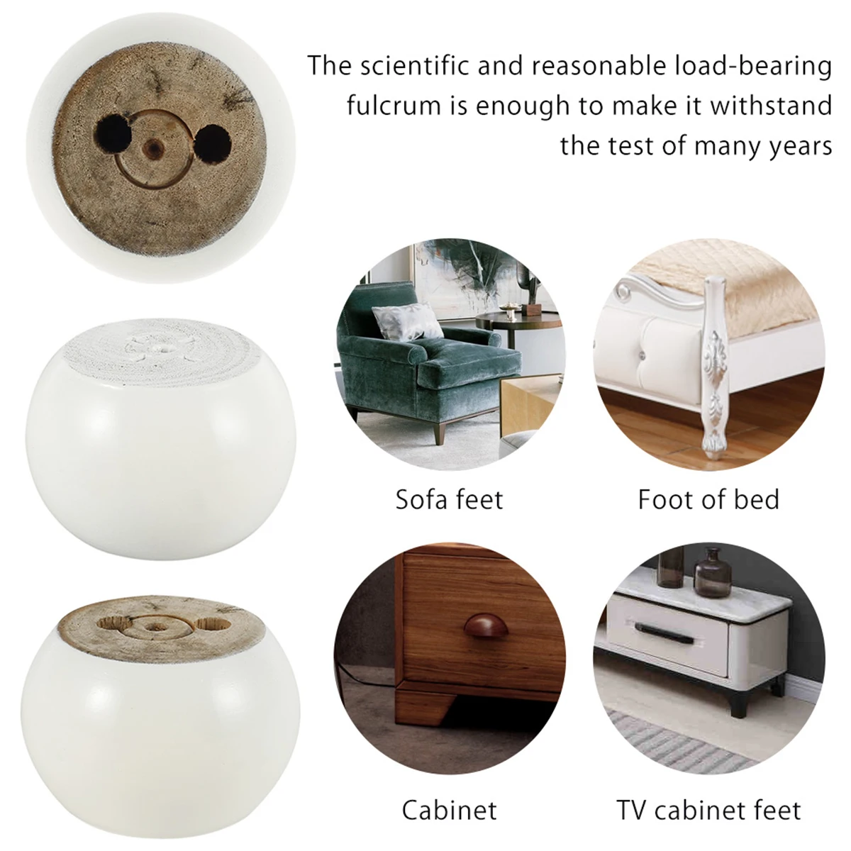 أقدام أثاث من الخشب المصمت للأريكة ، أزرار مستديرة الشكل ، استبدال أقدام الأريكة ، 5 ، 10x5 ، 4 148 #6