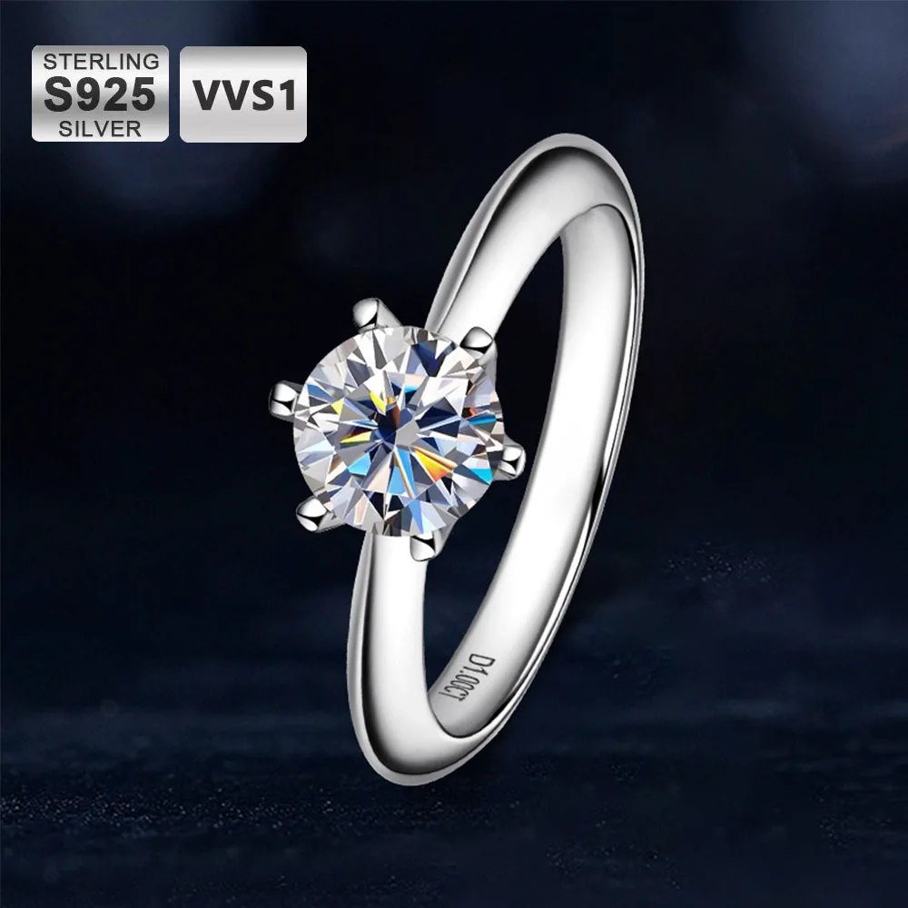 

ICEBLING новые роскошные кольца из стерлингового серебра 925 пробы с настоящим муассанитом 0,5/1/2/3 карата свадебные обручальные украшения оптом