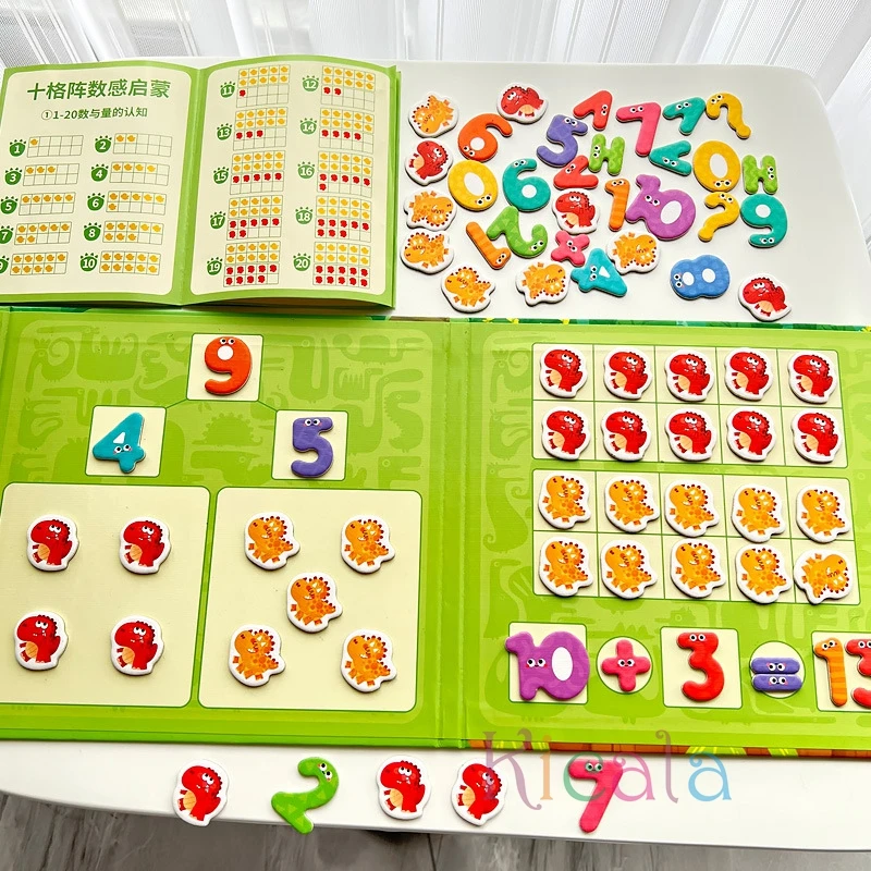 Kids Houten Wiskunde Onderwijs Montessori Tellen Game Early Learning Educatief Speelgoed Magnetische Puzzel Speelgoed Voor Kinderen 2-4 Jaar oude