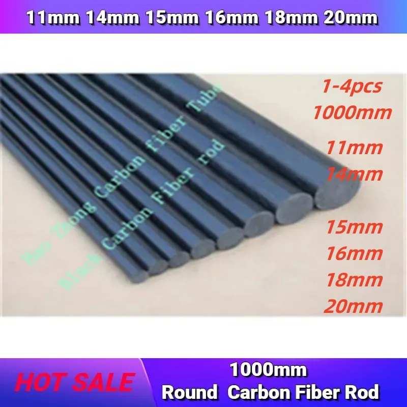 

Carbon Fiber Round Rods / Bar For RC Airplane Matte Pole 11mm 14mm 15mm 16mm 18mm 20mm Diameter Length 1000mm