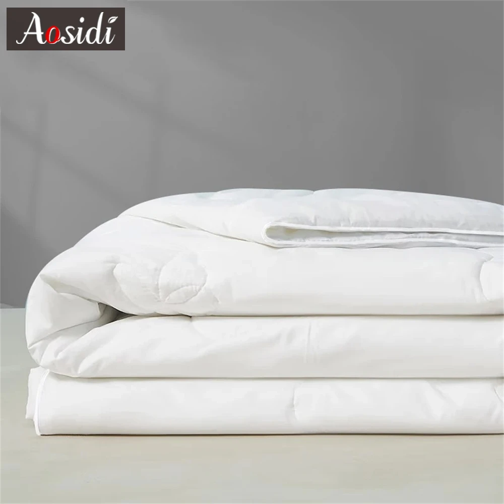 White Summer Quilt Cotton Hotel Insert Summer Soft Microfiber Comforter Thin Quilt Lightweight Blanket Machine Washable