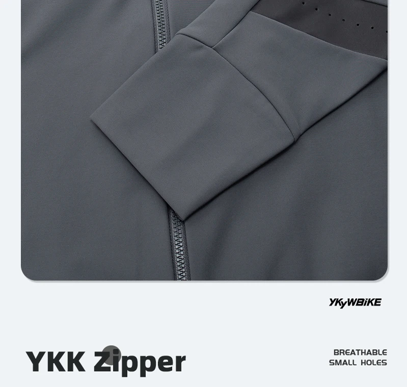 YKYWBIKE Herren-Winter-Radtrikot, warmes, dünnes, weiches Fleece-Radtrikot für Rennräder, atmungsaktive MTB-Fahrradbekleidung – Detail 11