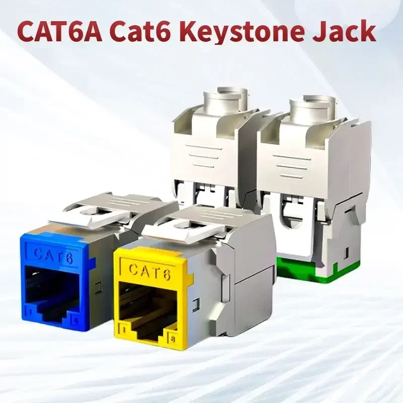 Rj45 מחבר נקבה cat6a cat6 6 6 6a kestone שקע סגסוגת אבץ סגסוגת אבץ תקע עבור מתאמי pc לוח מתאמי PC