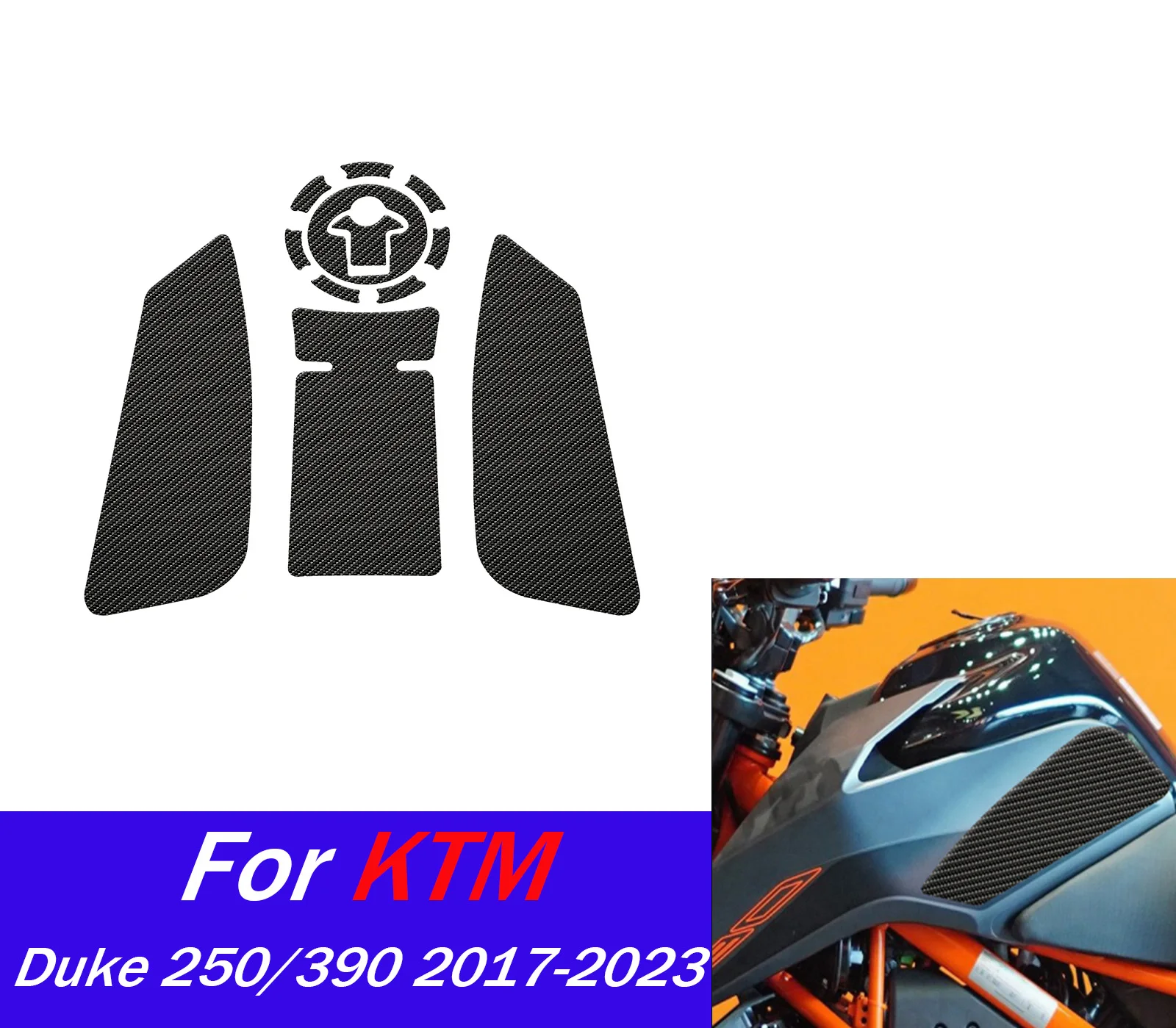 

Motorcycle Anti Slip Fuel Tank Stickers For KTM Duke250 Duke390 Gas Cap Oil Protect Pad 2017-2023 Model Stickers Accessories