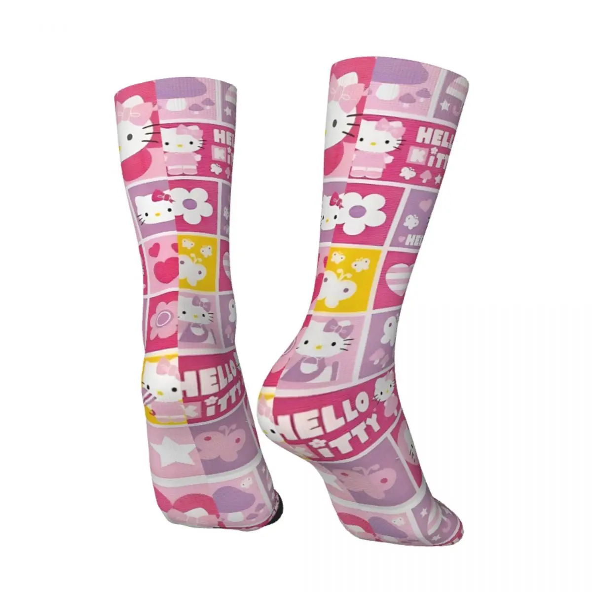 Hello Kitty Socks Winter Sanrio Stockings Funny Unisex Men High Quality Socks Custom Outdoor Anti-Slip Socks