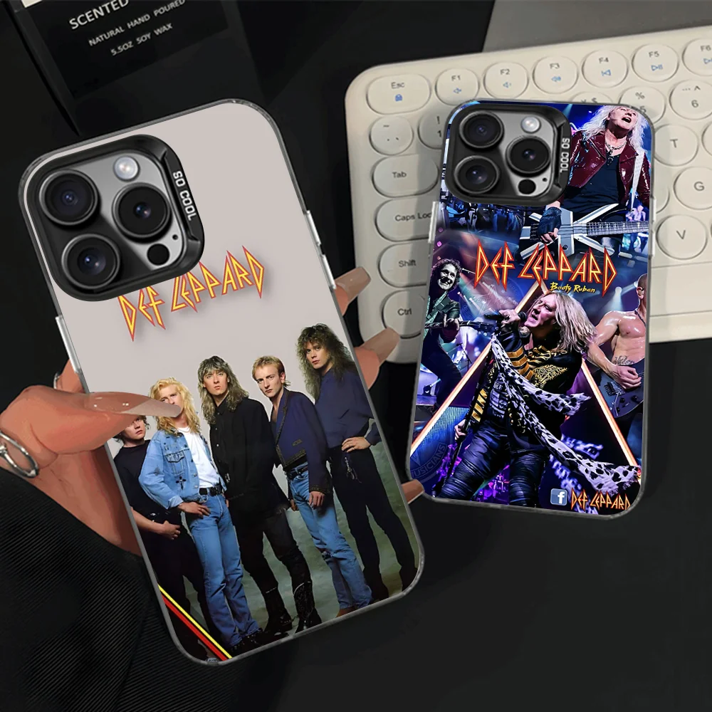 

D-Def Band L-Leppard Phone Case For iPhone 16,15,14,13,12,11,Pro,Max,Plus,Mini,XS,SE Anti Fall Black Matte Hard Bumper