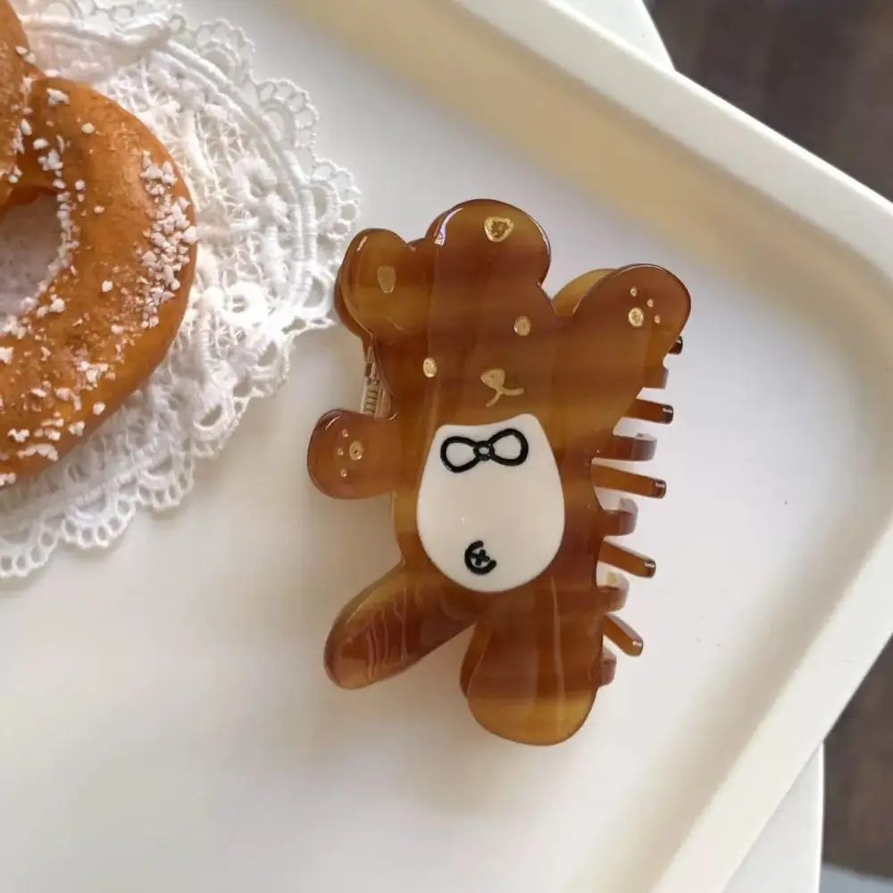 

Cute Korean Style Cartoon Bear Shark Clip Kawaii Swwet Acetic Acid Carb Clip Bow Creative Small Hair Claw Girls