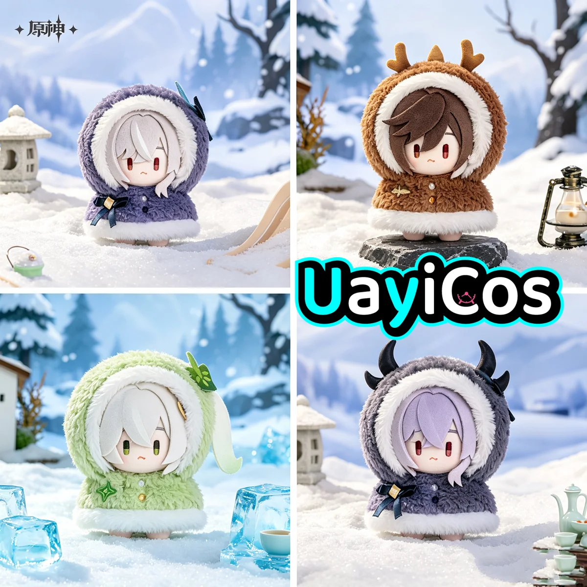 

In Stock Original Genshin Impact Skirk Tartaglia Durin Stuffed Plushies Doll Clothes Keychain Bag Play in the snow series Ani