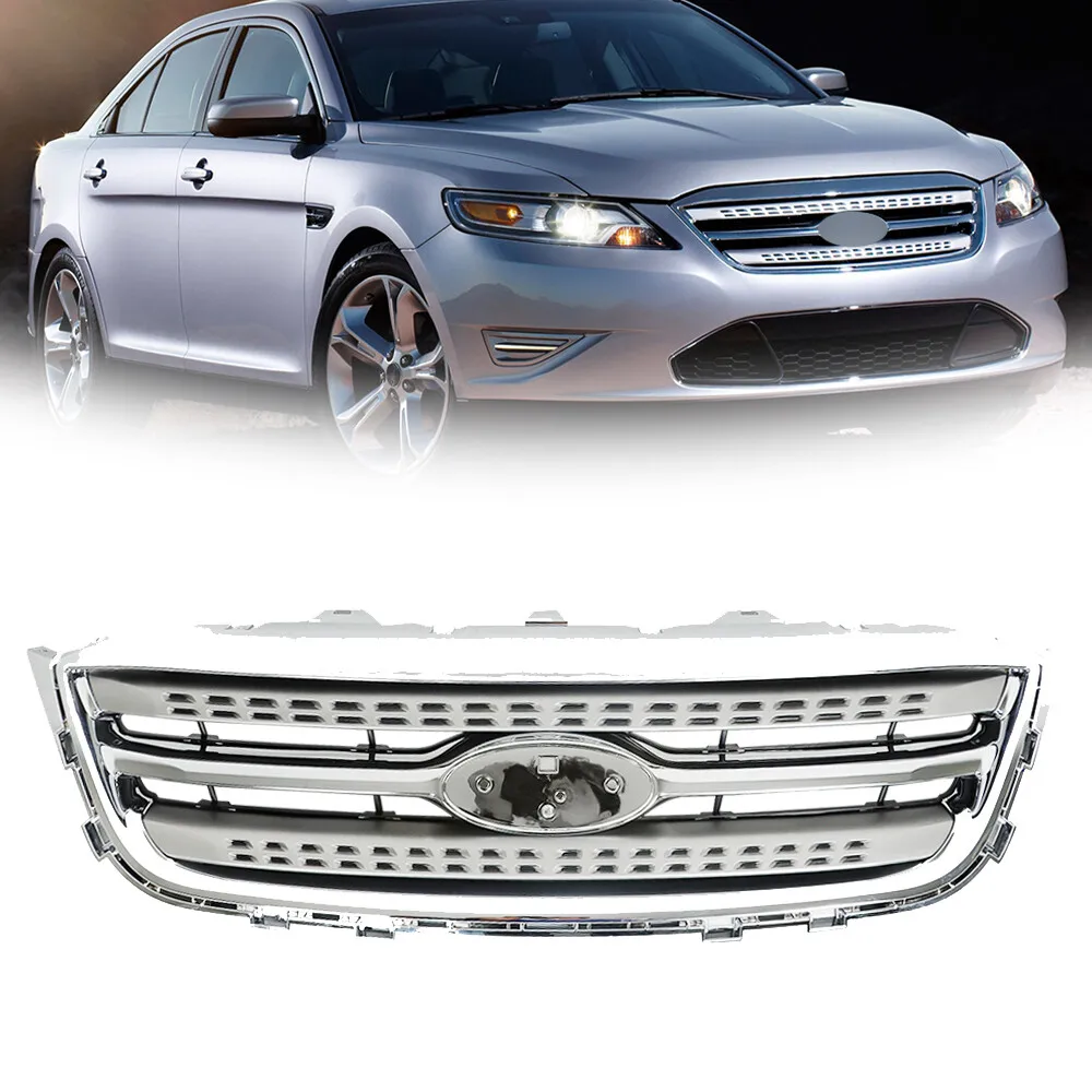 

Grille Chrome Shell and Gray Insert For Ford Taurus 2010-2012 Limited SE SEL