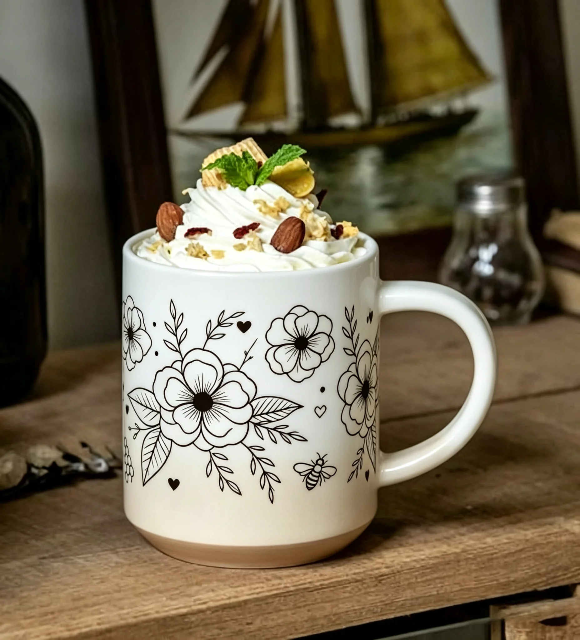 UV DTF Stickers - 4 Sheets Boho Floral UV DTF Cup Wraps for Glass Cups DIY Waterproof Scratch Resistant