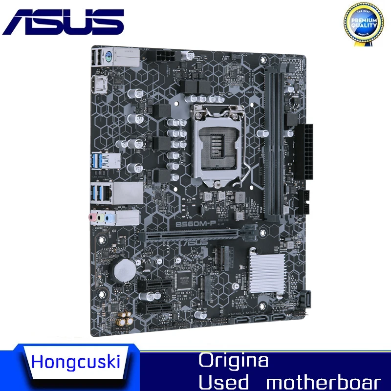 Para Asus B560M-P desktop original usado para intel b560 ddr4 PCI-E 3.0 placa-mãe lga 1200 usb3.0 m.2 sata3