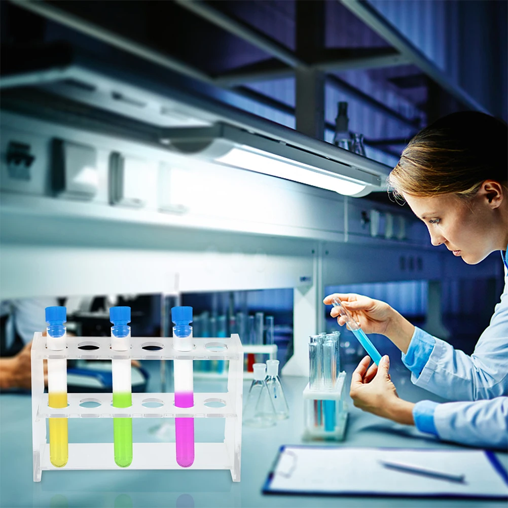 

2Pcs Test Rack Acrylic Laboratory Clear Test Tube Clear Lightweight For Tubes C y Pens Lab Teaching Supplies