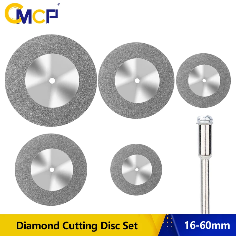 

1pc 16-60mm Mini Diamond Cutting Disc With Mandrel Abrasive Diamond Discs For Dremel Diamond Saw Blades