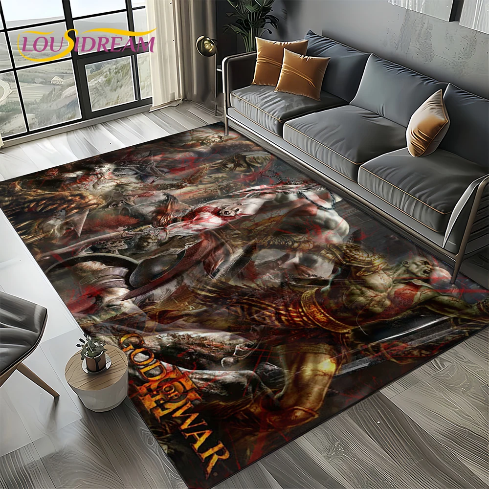 27 Style Kratos God of War Games Cartoon Carpet Rug for Living Room Bedroom Home Sofa Decoration,Kid Area Rug Non-slip Floor Mat