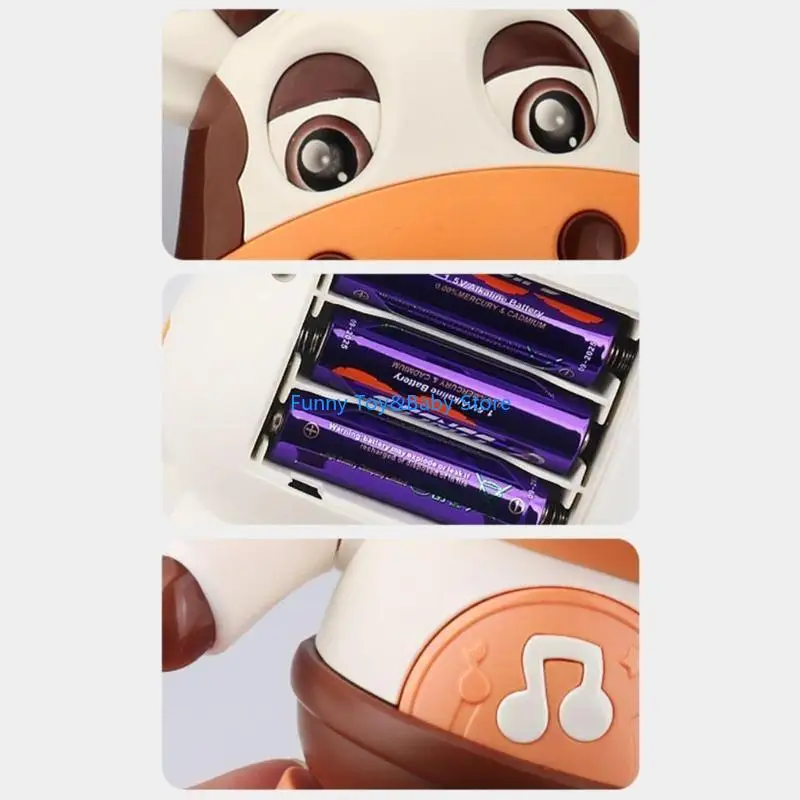 C90B Elektrisch dansen speelgoed educatief speelgoed Musical Interactive Kids Gifts Small vee vorm speelgoed Live dieren voor