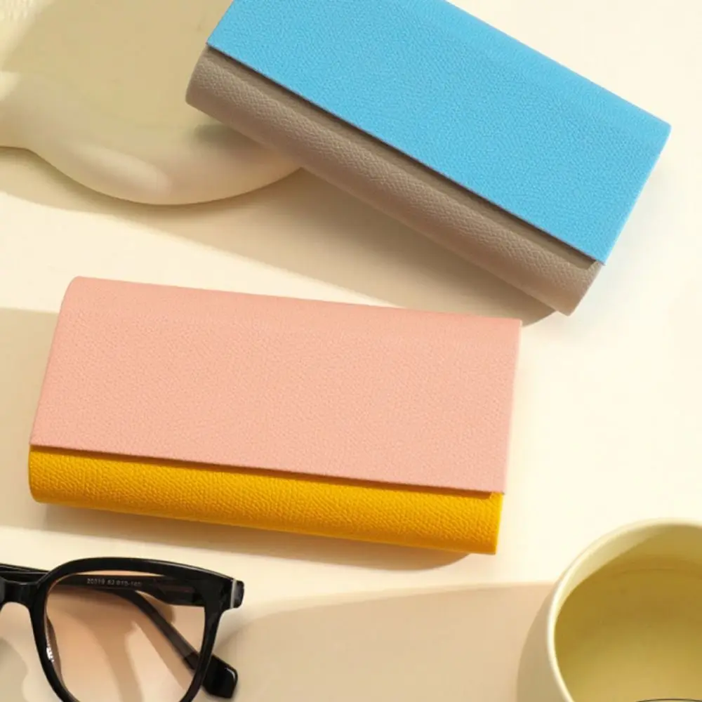 Double Layer Double Eyeglasses Case Portable PU Leather 2 Slots Sunglasses Box Waterproof Dual- Glasses Case For Women Men