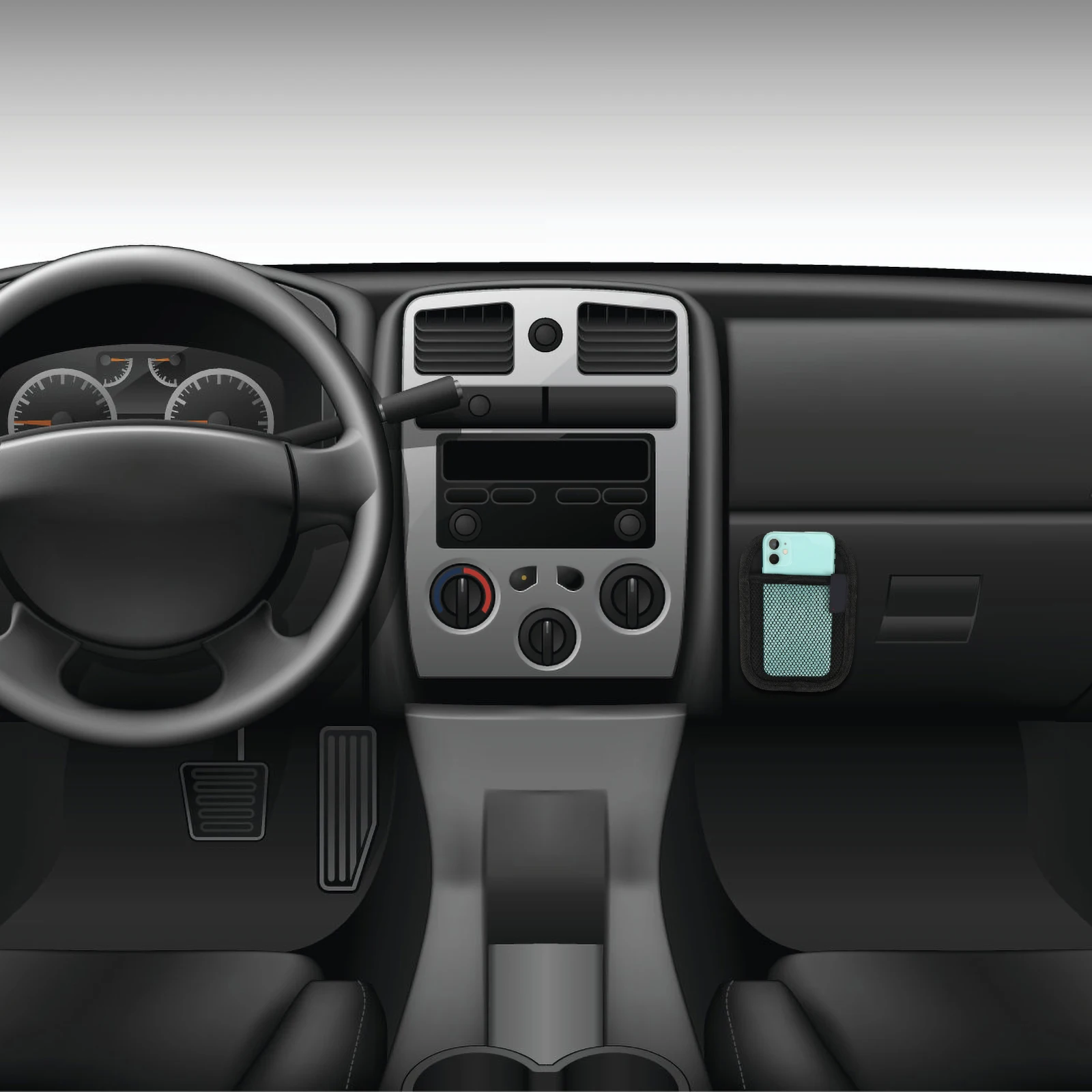 

2pcs Phone Storage Bags Car Seat Mesh Organizer For Interior Sticky Net Bag Multifunctional Car Sundries Holder