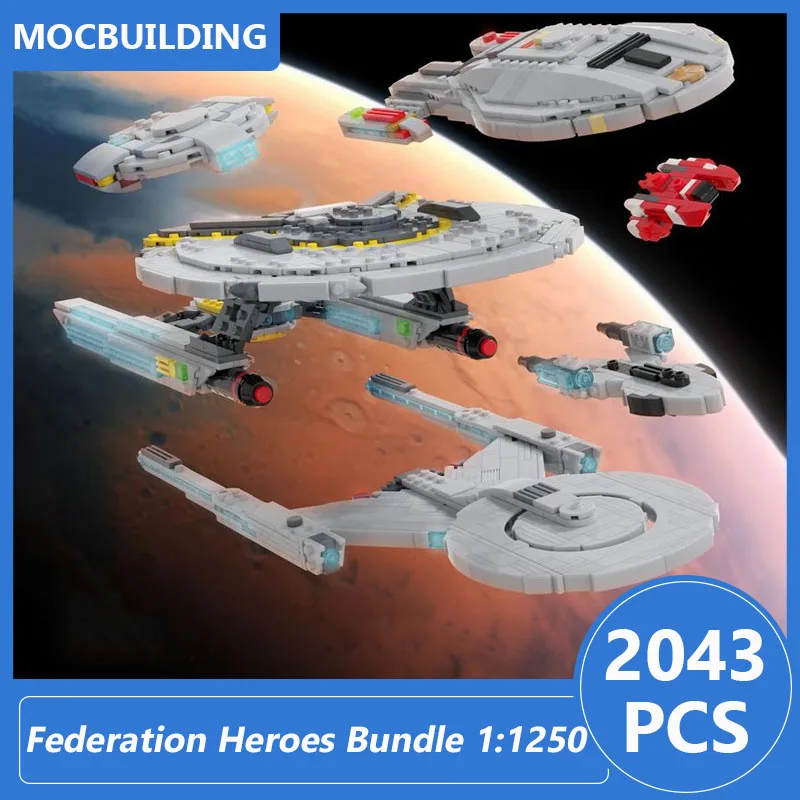 Federation Heroes Bundle 1:1250 Scale Model Moc Building Blocks Diy Assemble Bricks Space Educational Toys Gifts 2043PCS