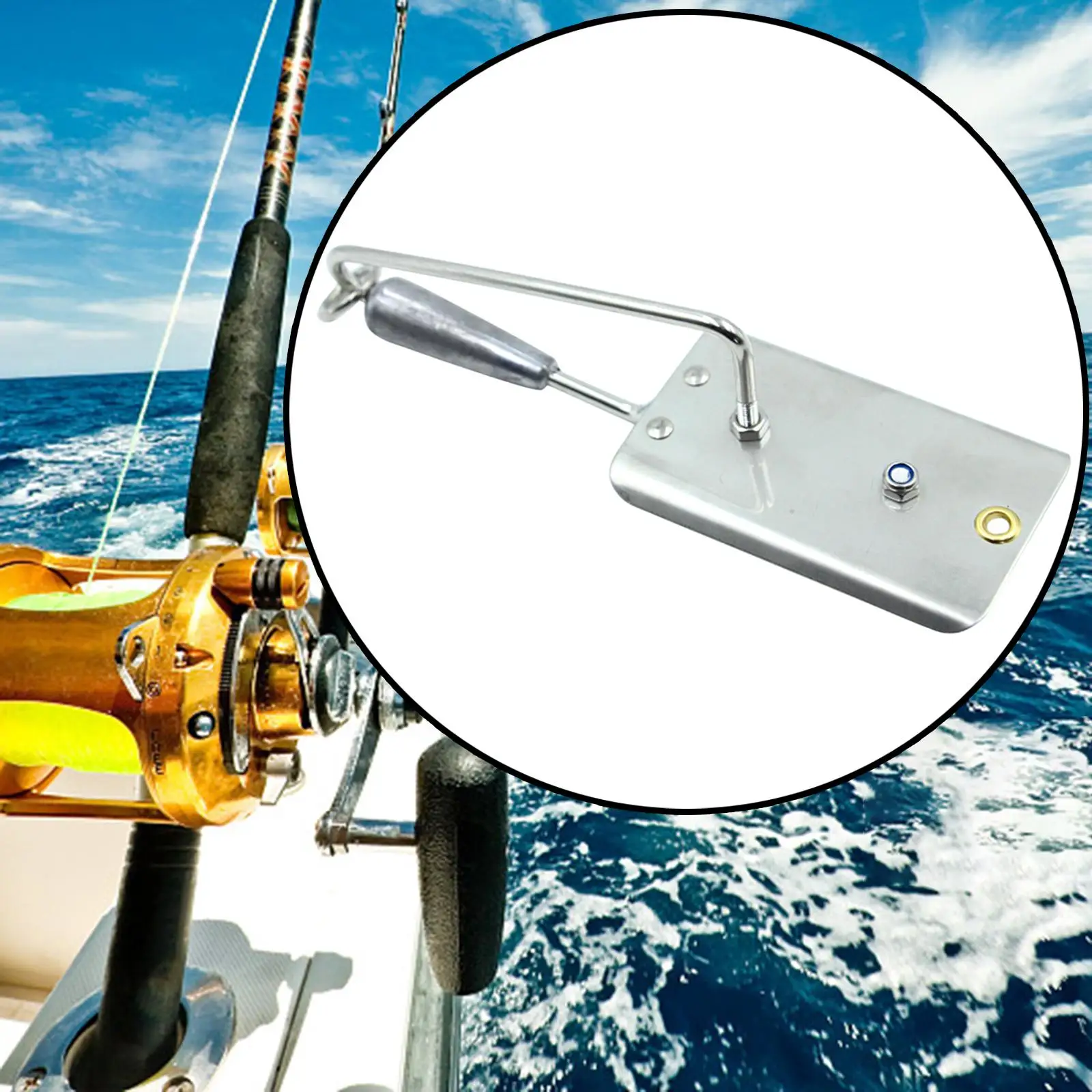Fishing Planer with Stainless Steel Blade Outdoor Downrigger Planer for Freshwater Saltwater Wahoo Boat Fishing Tuna Kingfish