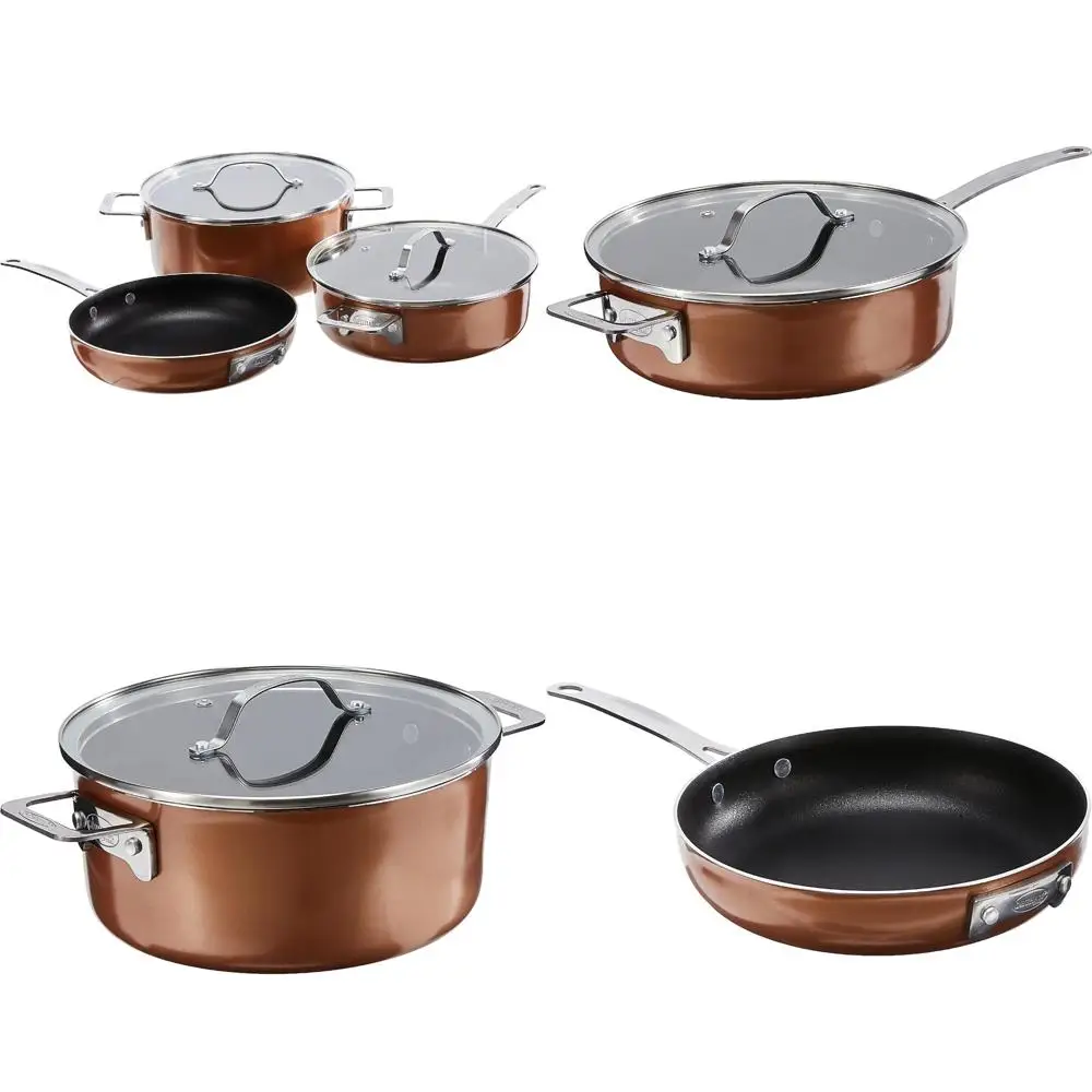 

Gotham Steel Stackable Cookware Set: Stackmaster 5-Piece with Ultra Nonstick Ceramic Coating