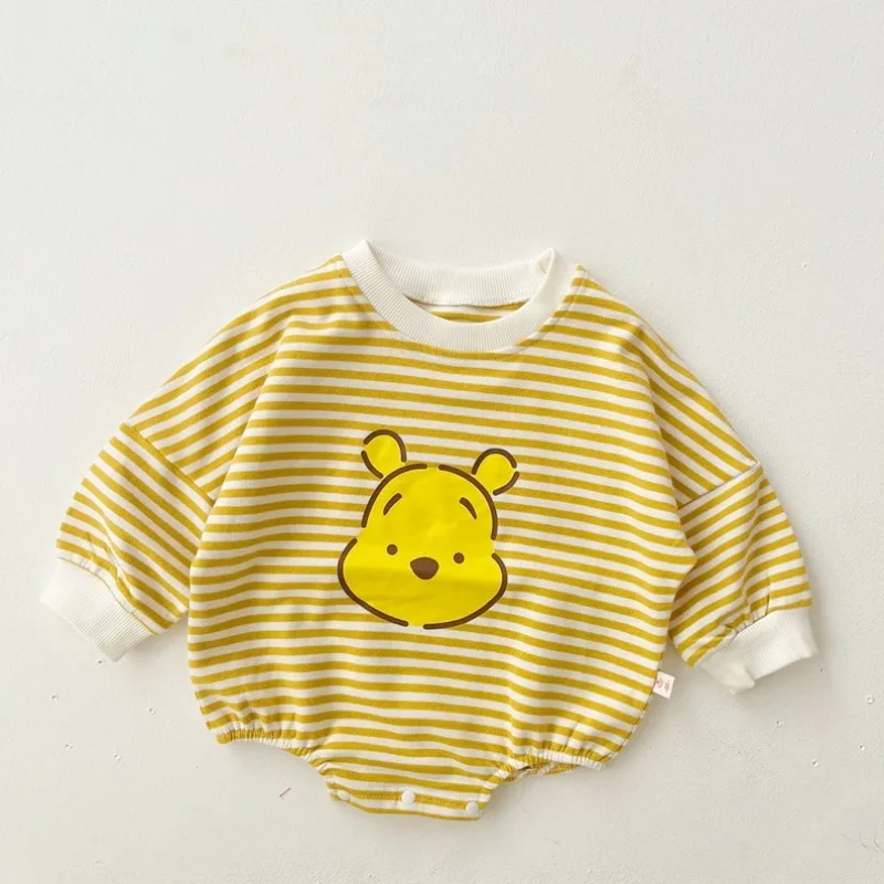 Baby Girl Boy Bodysuit Spring Autumn Soft Cotton Clothing Long Sleeves Cartoon Bear Jumpsuit Newborn Clothes K6181-2