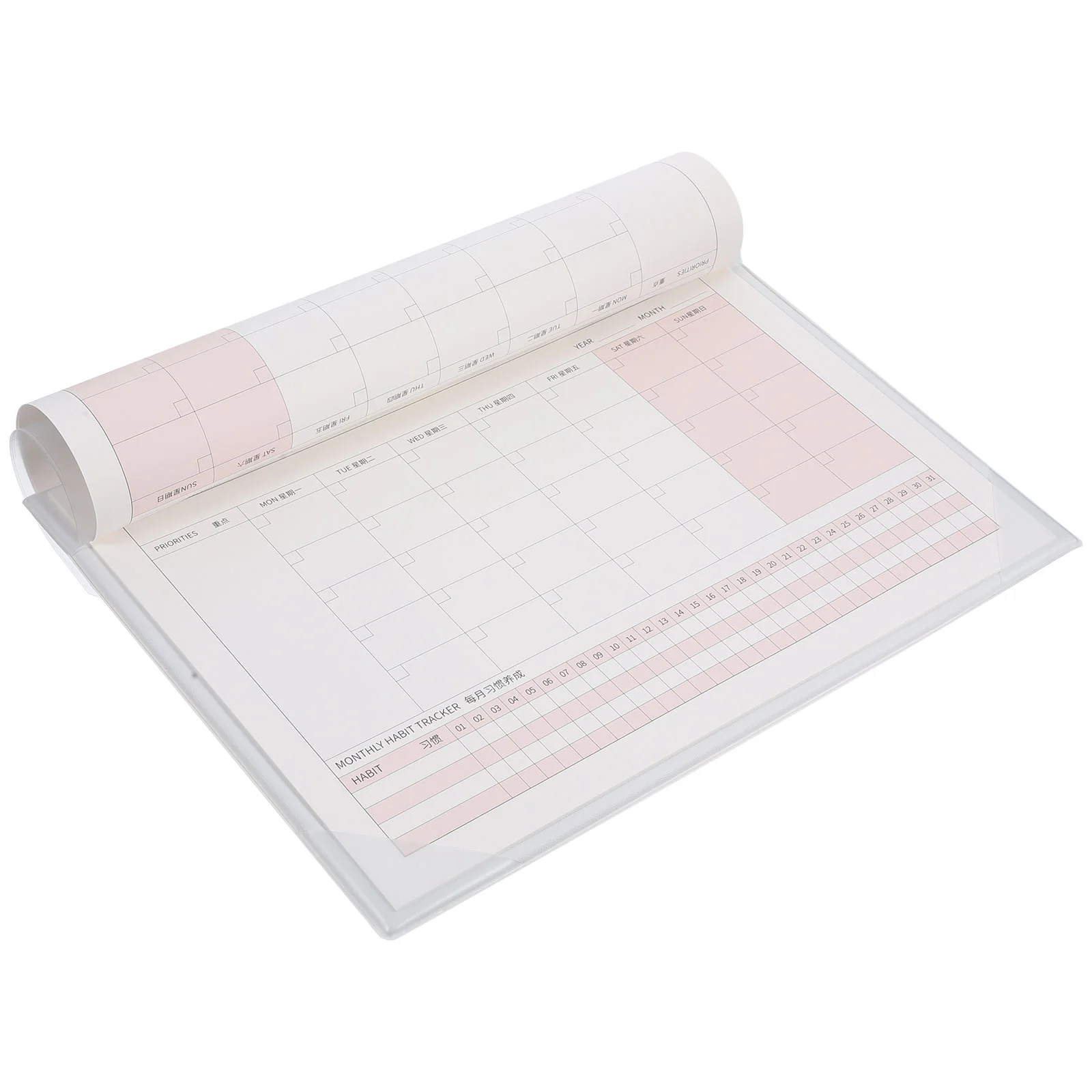 Block Calendar Desk Blank Wall Agenda Book 31x22.2x0.5cm Beige Kraft Paper Work