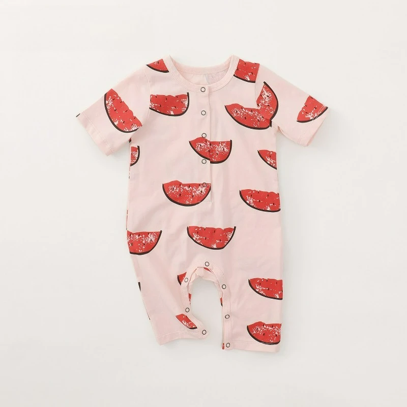 Baby Clothes Romper Newborns Bodysuit Girl Boy Watermelon print Decor Summer Pure Cotton Soft Breathable Daily Wear Kids Outfits