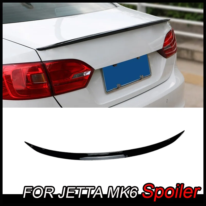 For VW Volkswagen Jetta MK6 2012-2018 Spoiler Soft Plastic Rear Trunk Lip Wing Spoiler Car Accessories