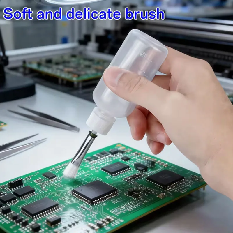 Round Mouth 14G 7mm Soft Brush Dispensing Needle, EFD Double Screw Thread Brush Tip for Even Coating/Glue/Flux (Free Shipping)